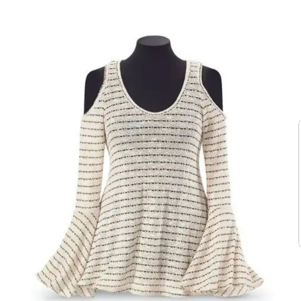 Cold Shoulder Bell Sleeve Sweater